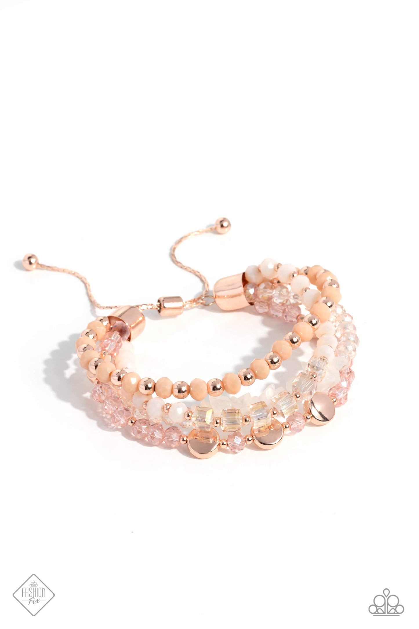 Paparazzi Bracelet ~ Dewy Delight - Rose Gold