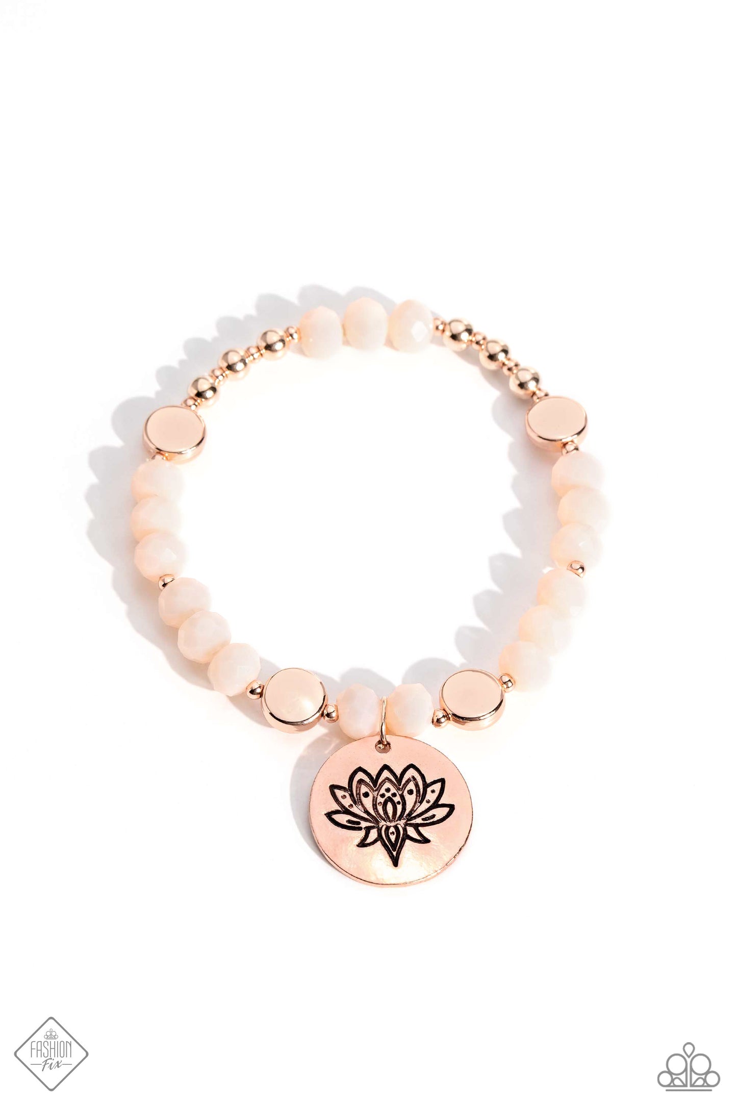 Pulsera Paparazzi ~ Leisurely Lotus - Oro rosa