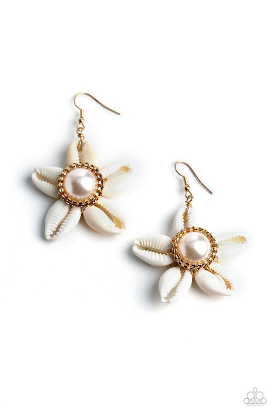 Say SEAS - Gold - Paparazzi Earring Image