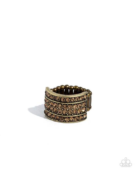 Smoldering Spectacle - Brass - Paparazzi Ring Image