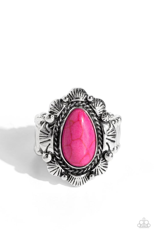 SCALLOPED in Stone - Pink - Paparazzi Ring Image