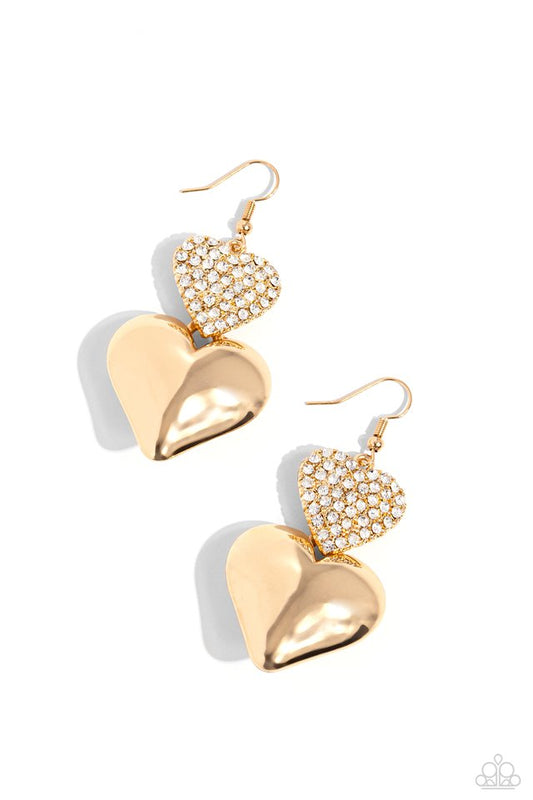 Charming Connection - Gold - Paparazzi Earring Image