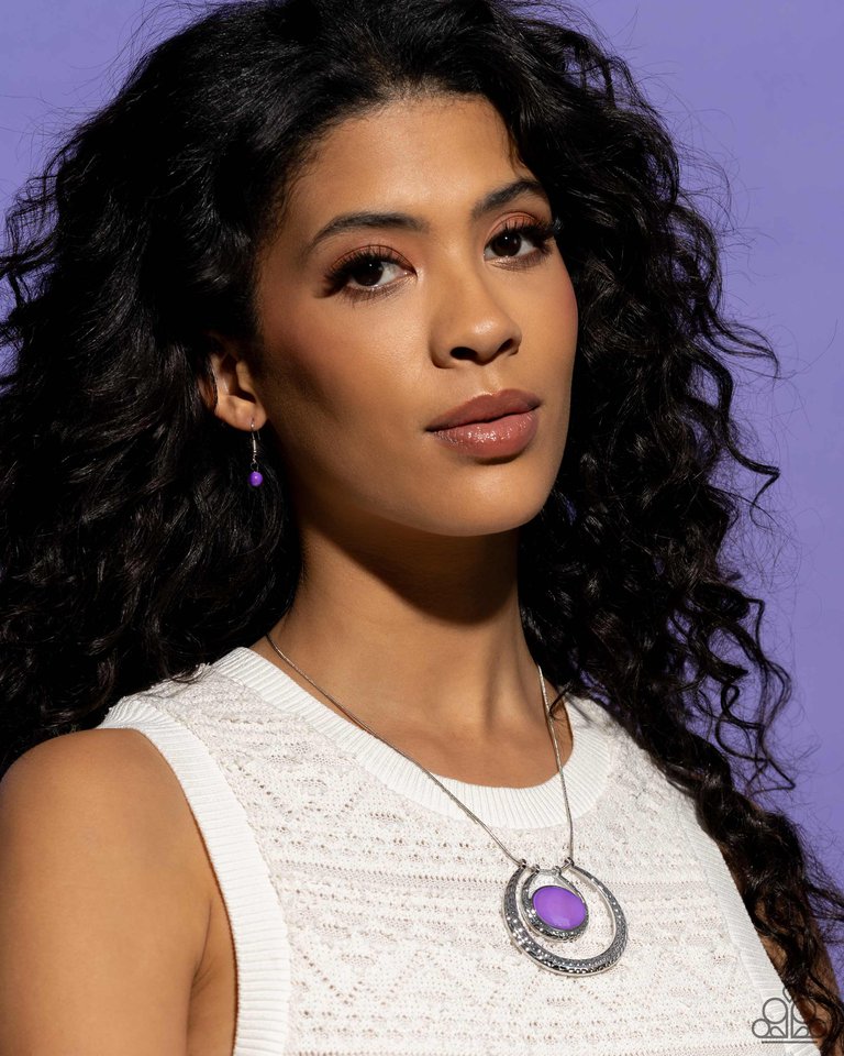 If the HORSESHOE Fits - Purple - Paparazzi Necklace Image