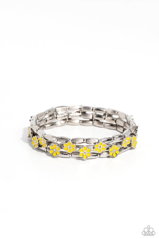 Scattered Springtime - Yellow - Paparazzi Bracelet Image