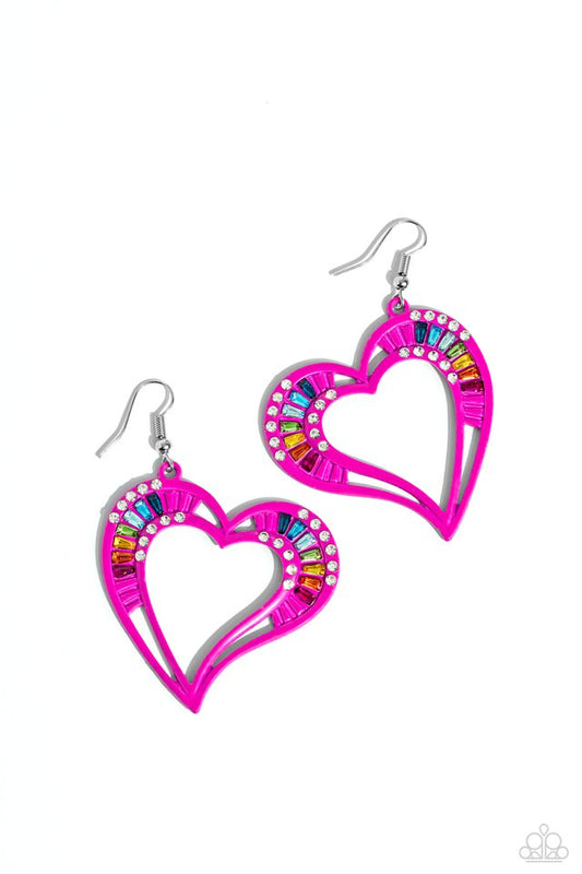 Embellished Emeralds - Pink - Paparazzi Earring Image