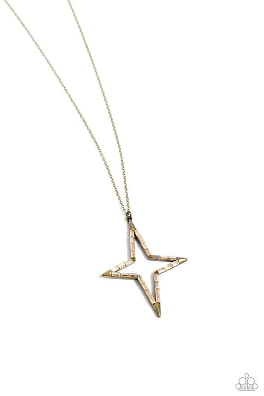 Stellar Showtime - Brass - Paparazzi Necklace Image