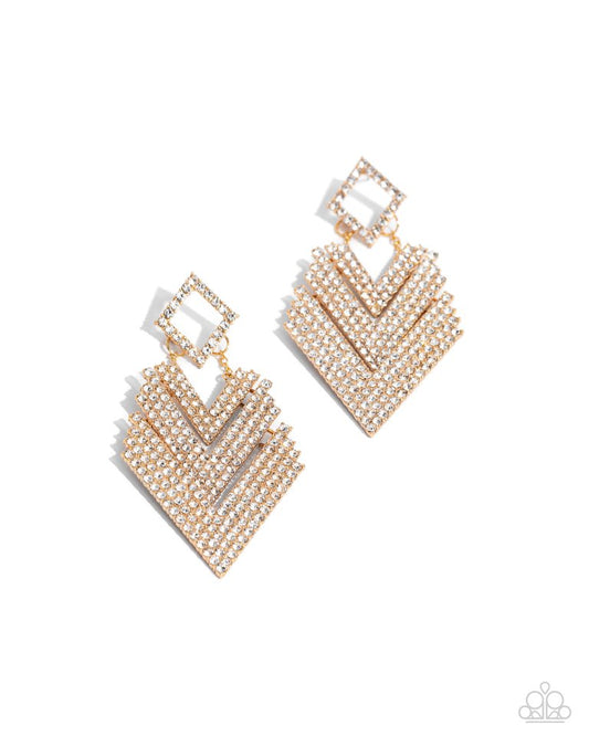 Cautious Caliber - Gold - Paparazzi Earring Image