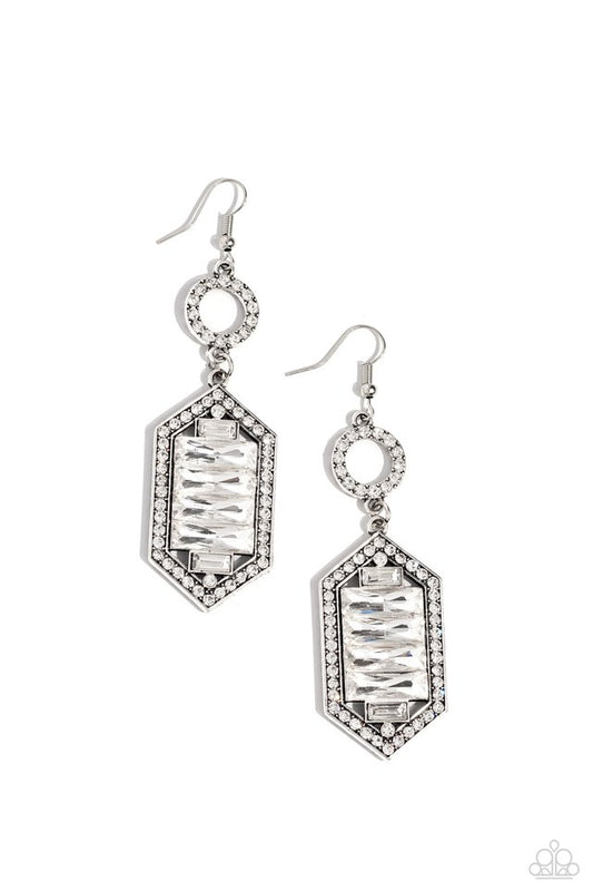 Combustible Craving - White - Paparazzi Earring Image