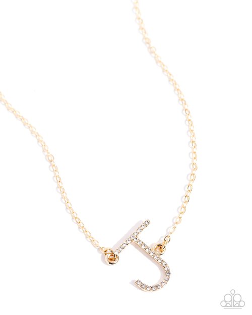 INITIALLY Yours - J - Paparazzi Necklace Image