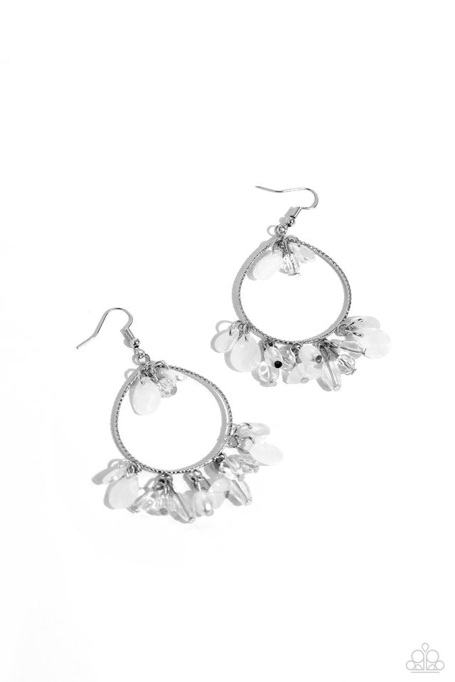 Elite Expression - White - Paparazzi Earring Image