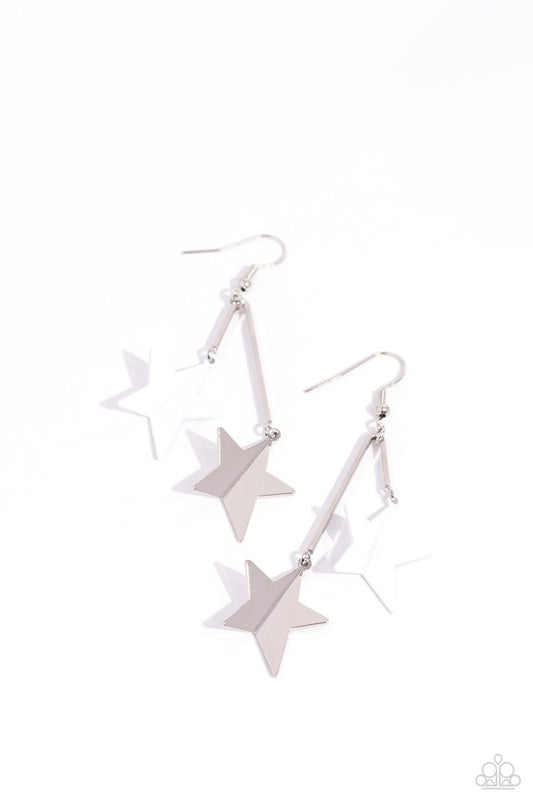 Stellar STAGGER - White - Paparazzi Earring Image