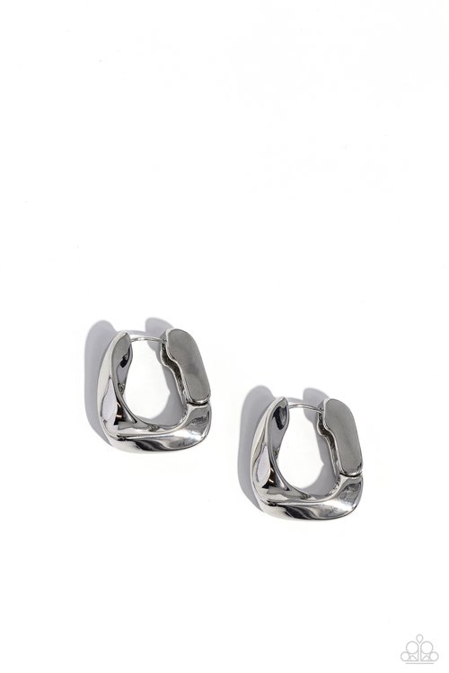 Asymmetric Advocate - Silver - Paparazzi Earring Image