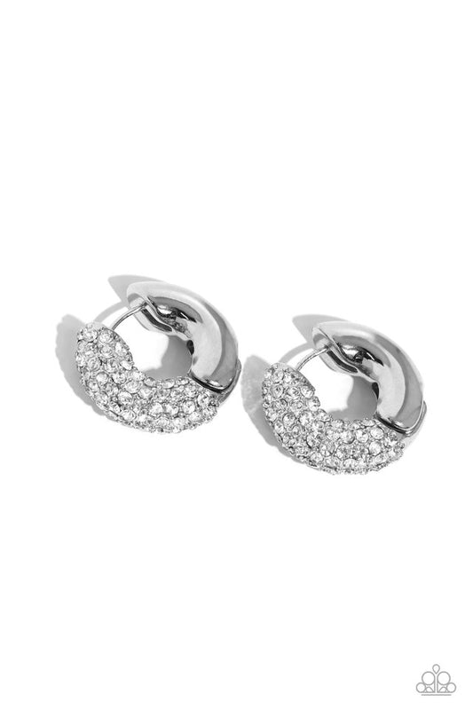 Combustible Confidence - White - Paparazzi Earring Image