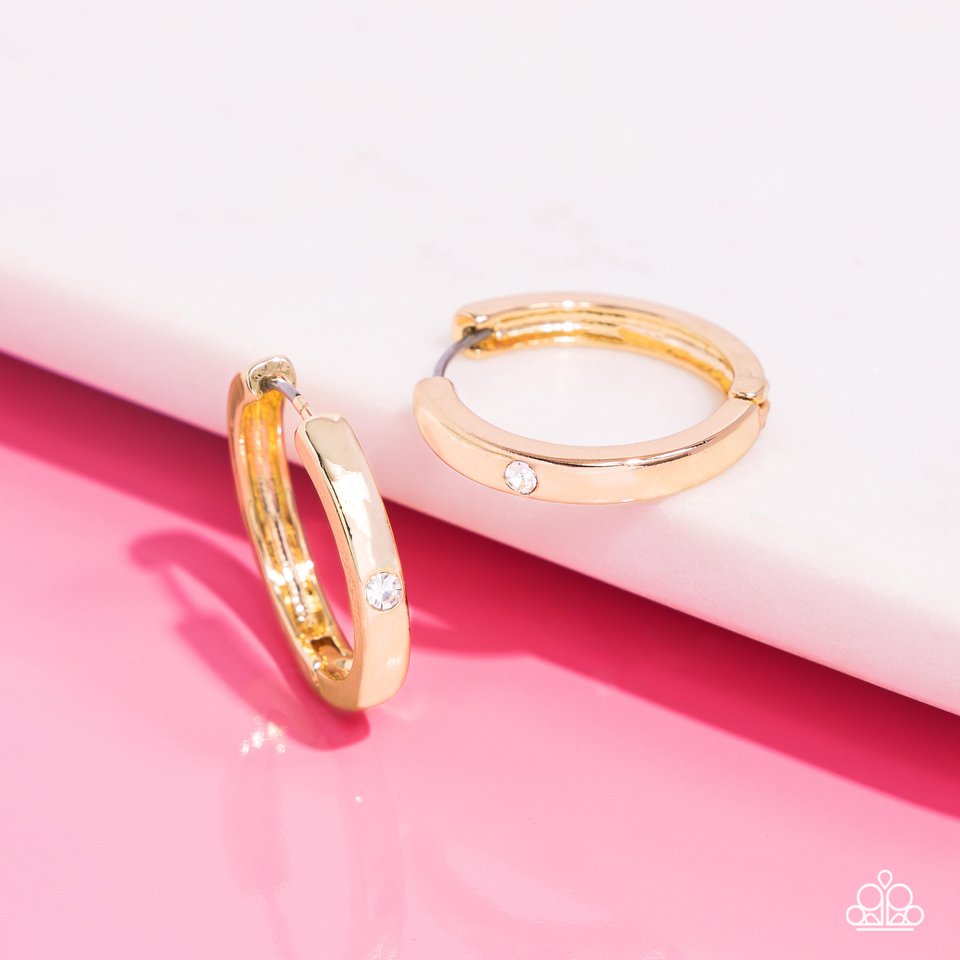 A-Lister Attention - Gold - Paparazzi Earring Image