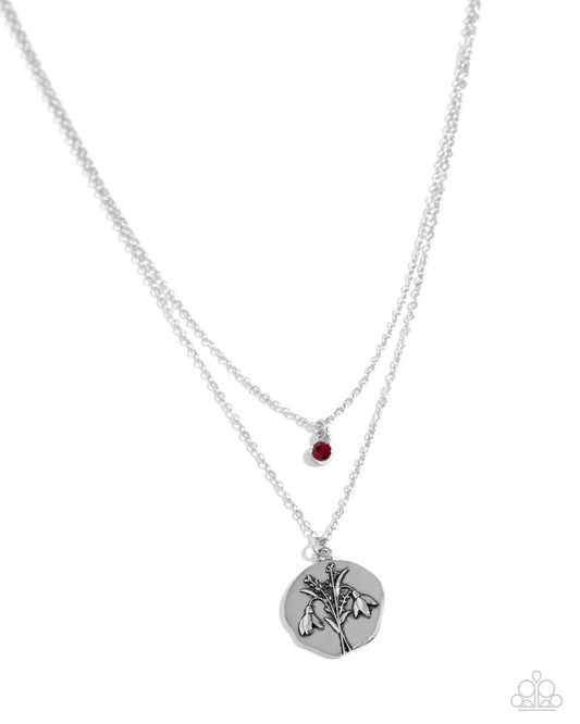 Birthstone Beauty - Red - Paparazzi Necklace Image