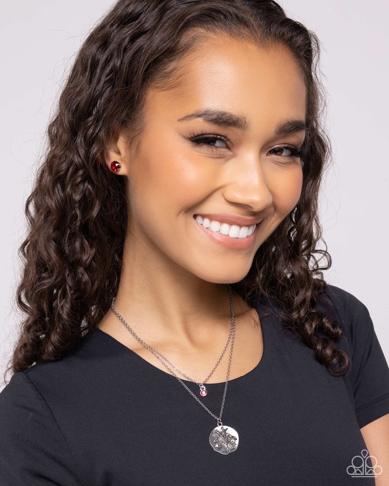 Birthstone Beauty - Red - Paparazzi Necklace Image