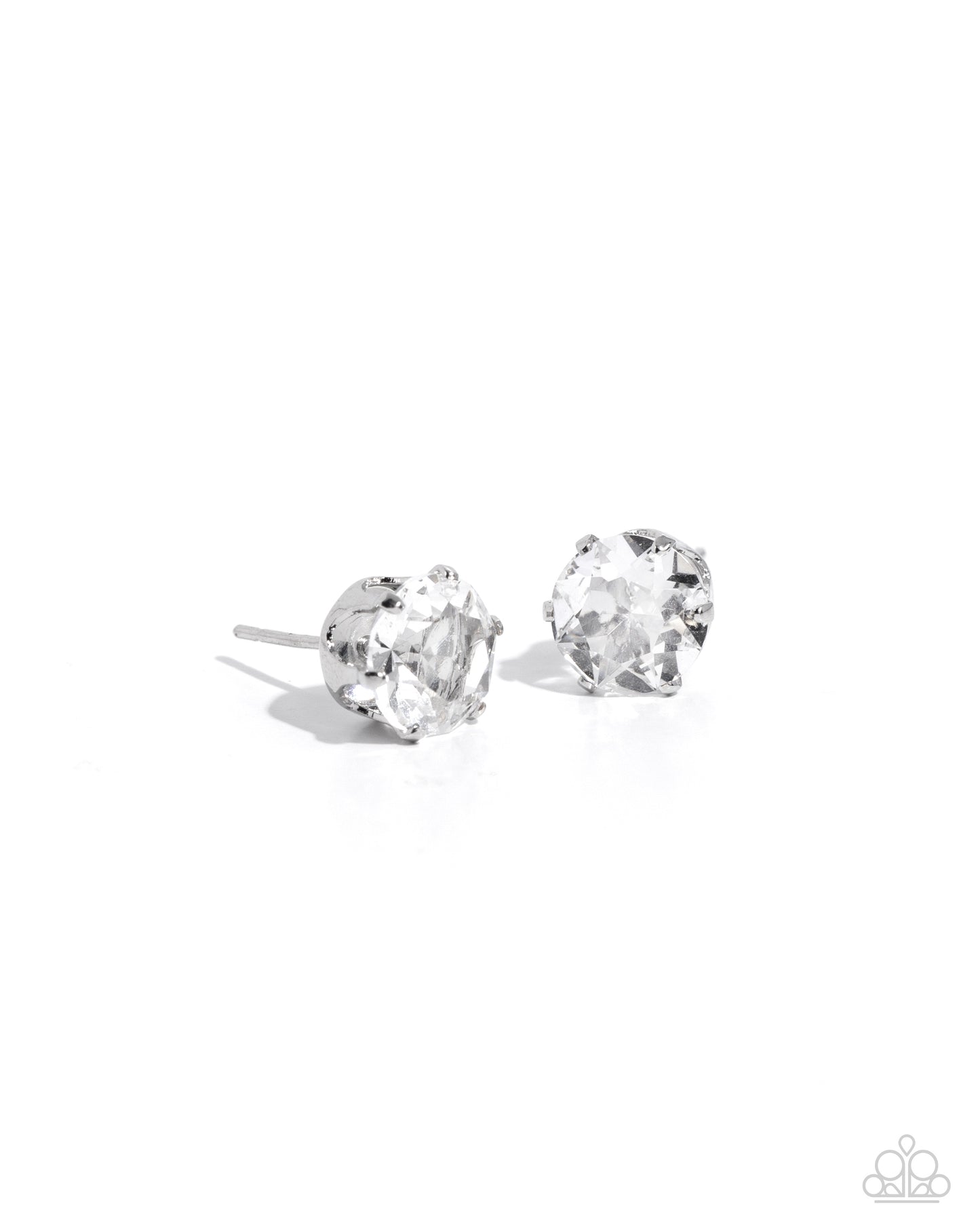 Paparazzi Earring ~ Breathtaking Birthstone - White