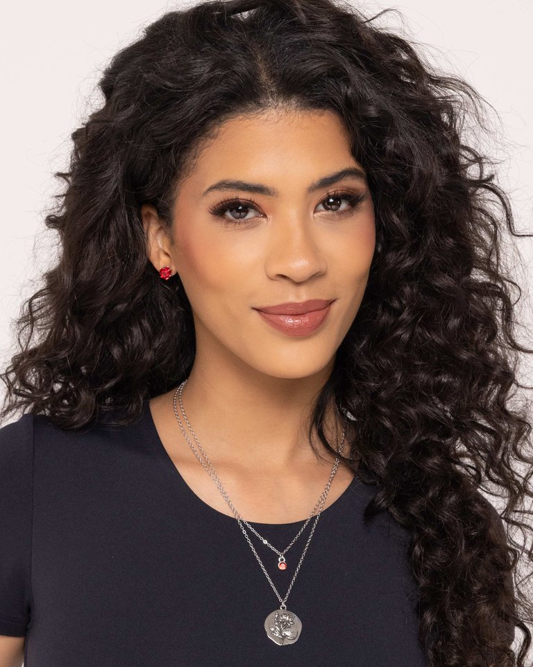 Breathtaking Birthstone - Red - Paparazzi Earring Image