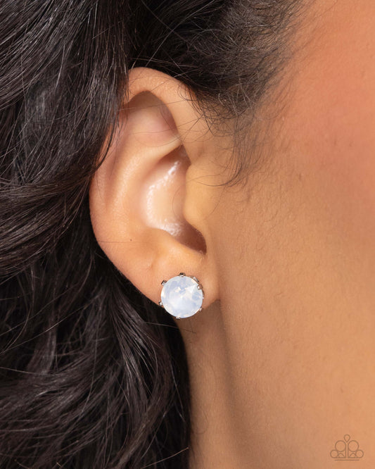 Paparazzi Earring PREORDER ~ Breathtaking Birthstone - White