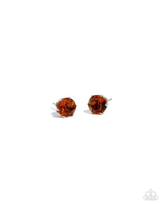 Breathtaking Birthstone - Orange - Paparazzi Earring Image