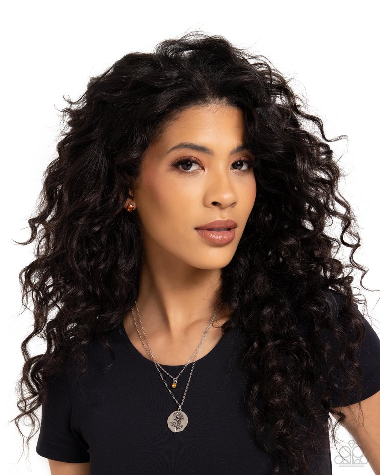 Birthstone Beauty - Orange - Paparazzi Necklace Image