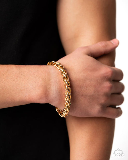 Effortlessly Edgy - Gold - Paparazzi Bracelet Image
