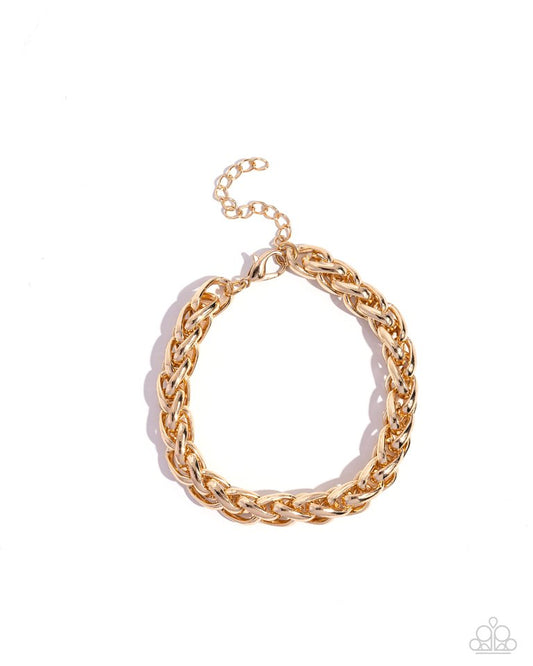 Effortlessly Edgy - Gold - Paparazzi Bracelet Image