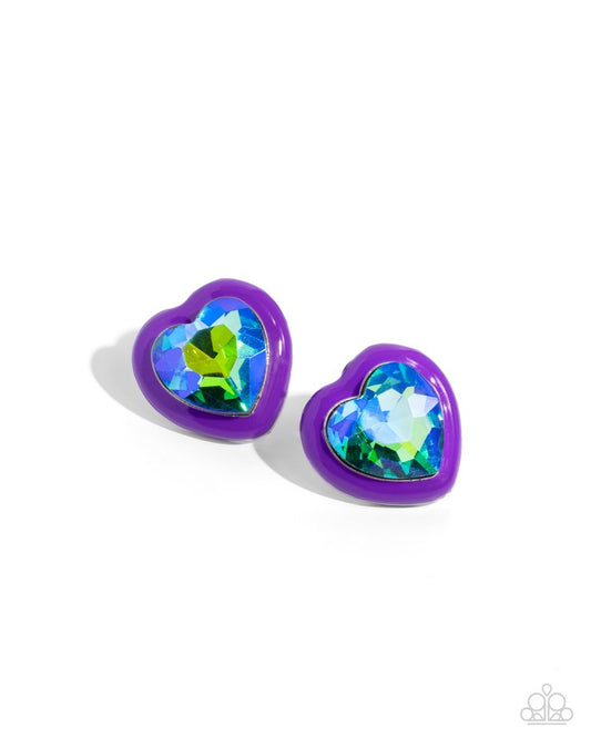 Heartfelt Haute - Purple - Paparazzi Earring Image