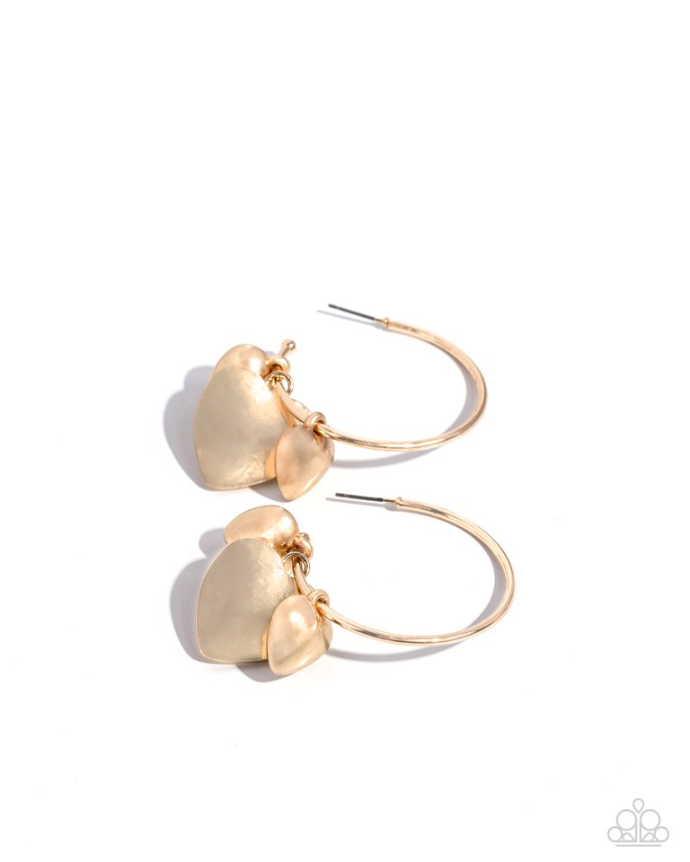 Casually Crushing - Gold - Paparazzi Earring Image
