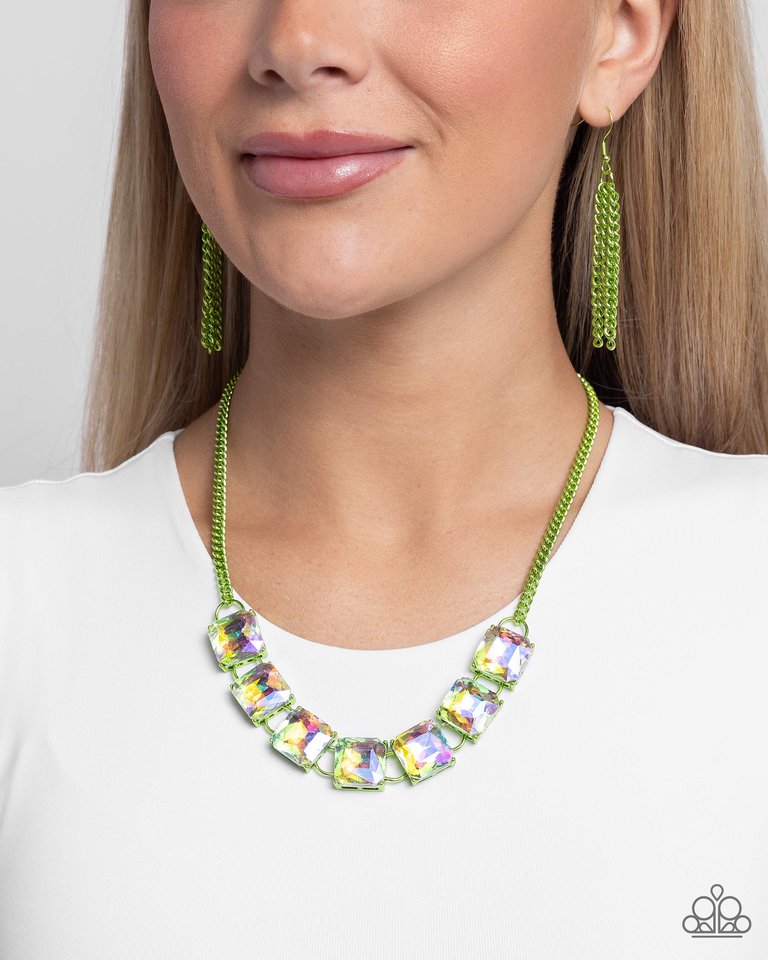 put on your party dress green paparazzi Paparazzi Necklace ~ Put On Your Party Dress