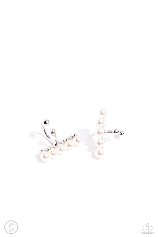 CUFF Love - White - Paparazzi Earring Image