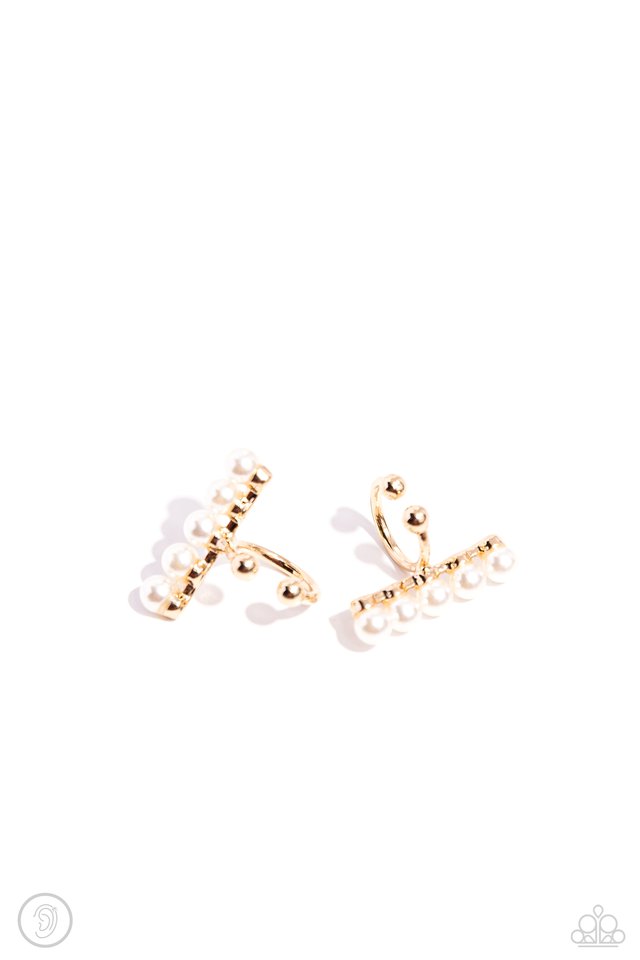CUFF Love - Gold - Paparazzi Earring Image