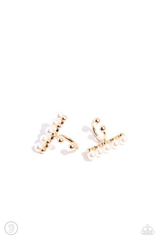 CUFF Love - Gold - Paparazzi Earring Image