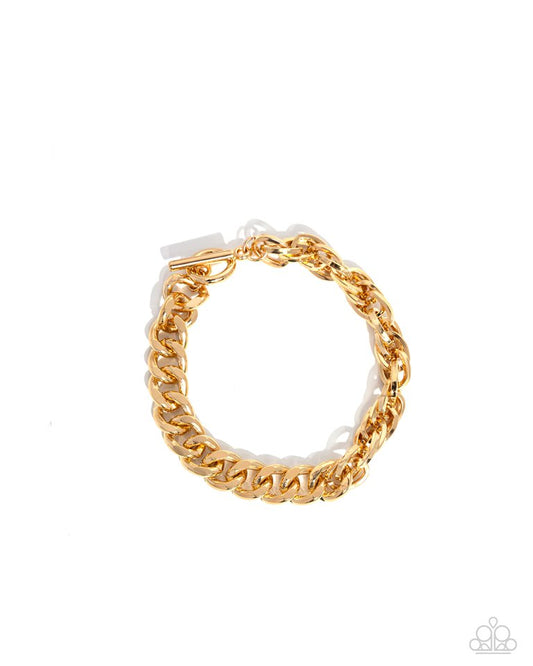 Mismatched Masterpiece - Gold - Paparazzi Bracelet Image