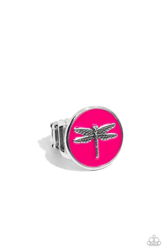Debonair Dragonfly - Pink - Paparazzi Ring Image