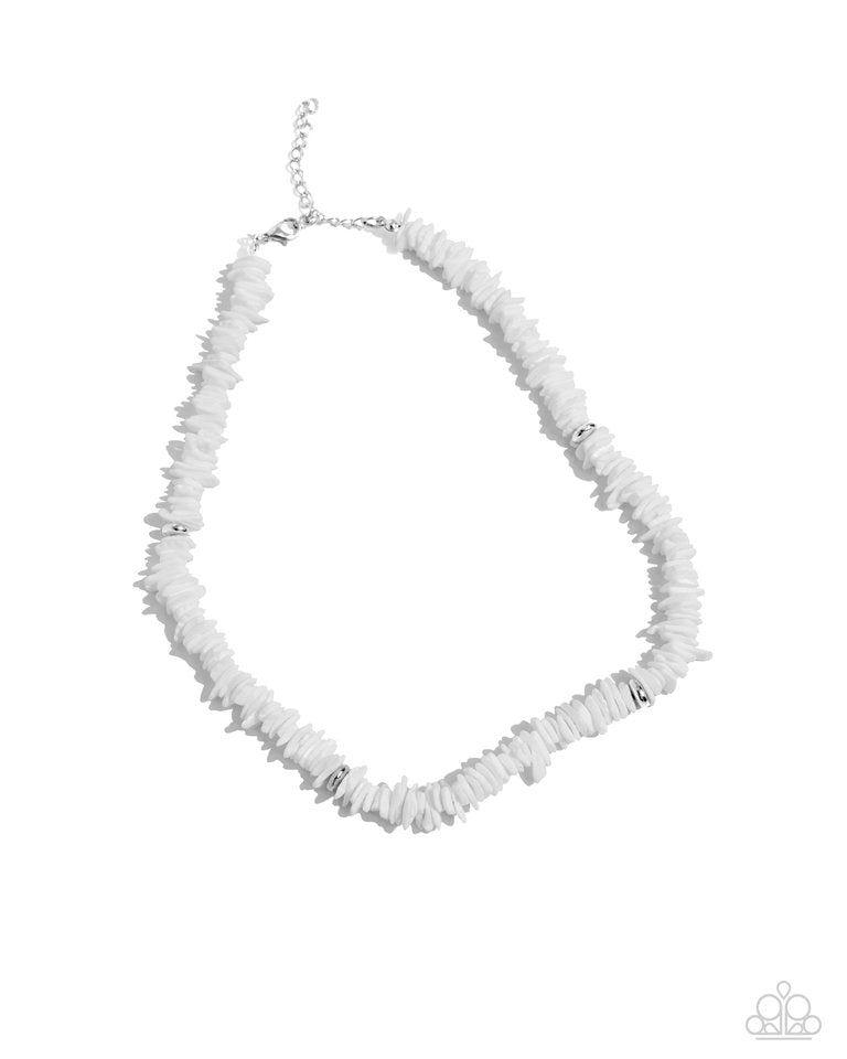 On A SHELL-ular Level - White - Paparazzi Necklace Image