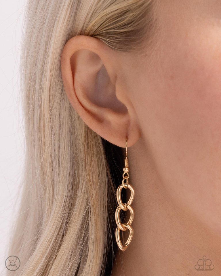 Denim Danger - Gold - Paparazzi Necklace Image