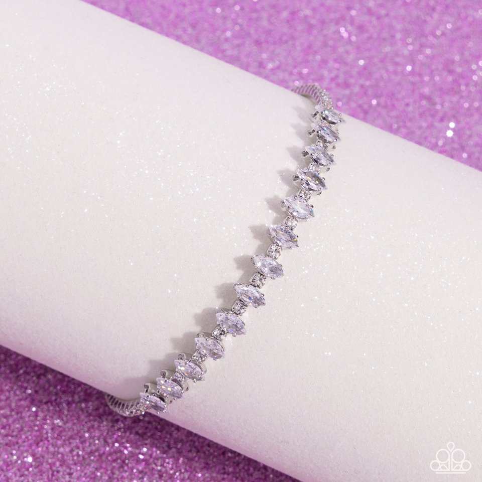 Dandy Dancer - White - Paparazzi Bracelet Image