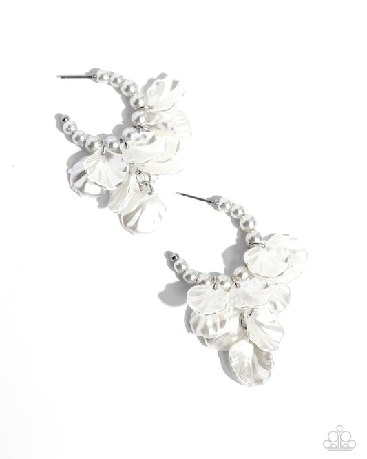 Frilly Feature - White - Paparazzi Earring Image