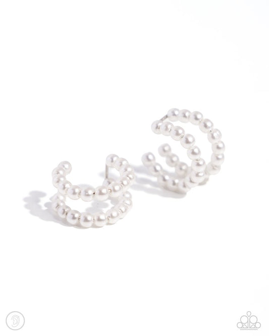 PEARLS Just Want to Have Fun - White - Paparazzi Earring Image