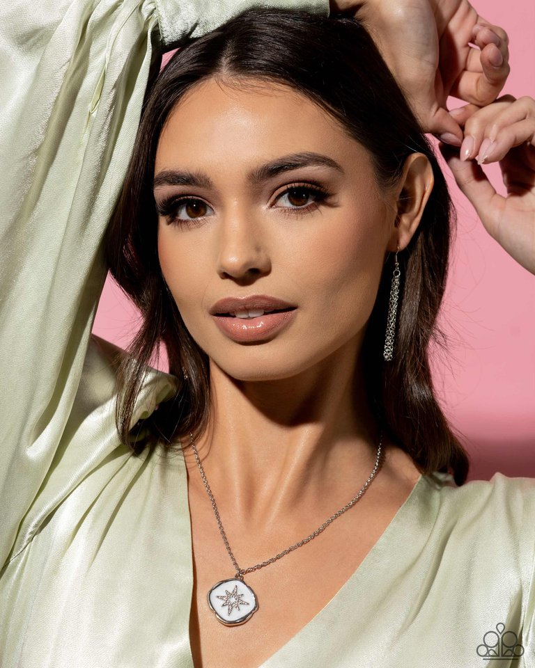 Soaring Stars - White - Paparazzi Necklace Image