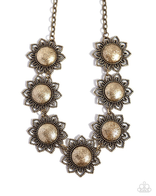 The GLITTER Takes It All - Brass - Paparazzi Necklace Image