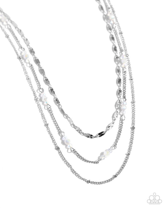 Luxe Layers - White - Paparazzi Necklace Image