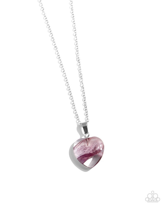 HEART Exhibition - Purple - Paparazzi Necklace Image