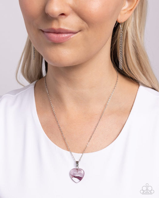 HEART Exhibition - Purple - Paparazzi Necklace Image