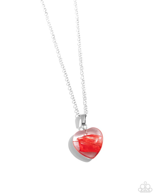 HEART Exhibition - Red - Paparazzi Necklace Image