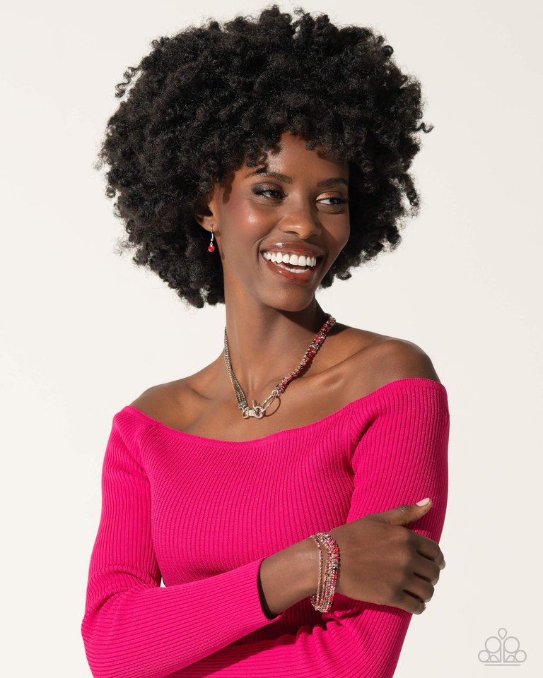 Chic Connection - Red - Paparazzi Necklace Image