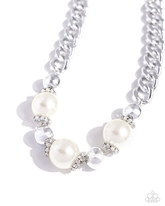 Generously Glossy - White - Paparazzi Necklace Image