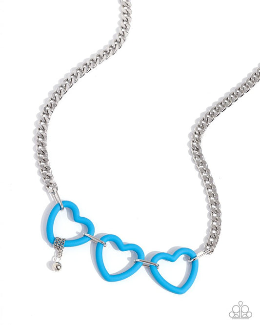 Heart Homage - Blue - Paparazzi Necklace Image