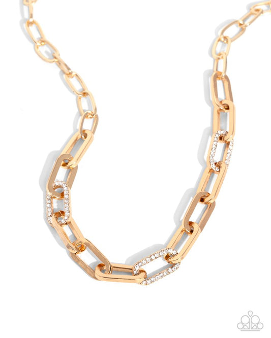 Understated Shimmer - Gold - Paparazzi Necklace Image